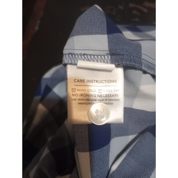 Mizzen Main Shirt Mens 2XL XXL Blue White Check Performance Menswear Trim Fit - Picture 8 of 11